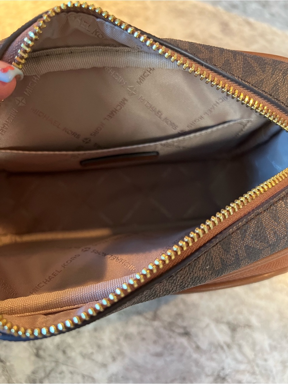 Michael Kors Brown Logo Belt Bag with Dual Front Pockets - Picture 7 of 7